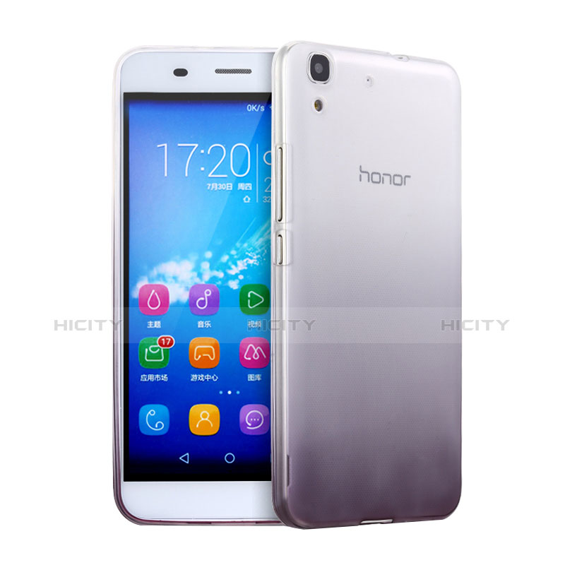 Huawei Honor 4A用極薄ソフトケース グラデーション 勾配色 クリア透明 ファーウェイ グレー