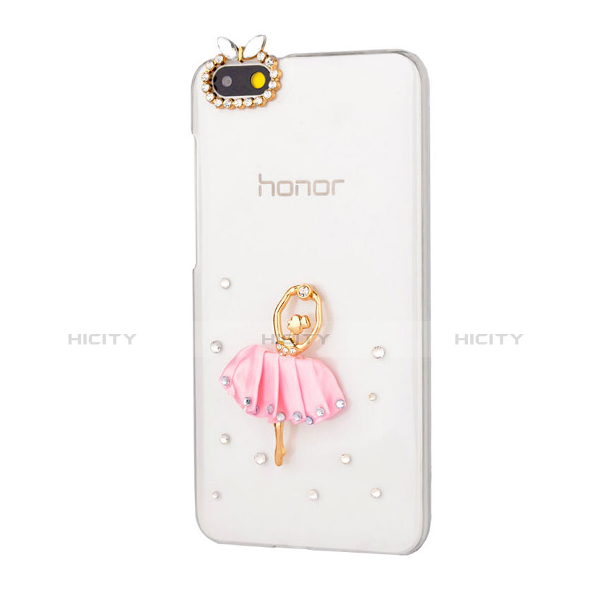 Huawei Honor 4X用ケース ダイヤモンドスワロフスキー 舞姫 ファーウェイ ピンク