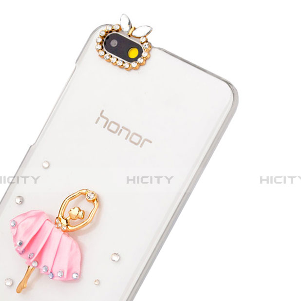 Huawei Honor 4X用ケース ダイヤモンドスワロフスキー 舞姫 ファーウェイ ピンク