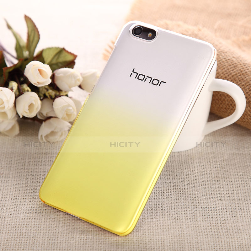 Huawei Honor 4X用ハードケース グラデーション 勾配色 クリア透明 ファーウェイ イエロー
