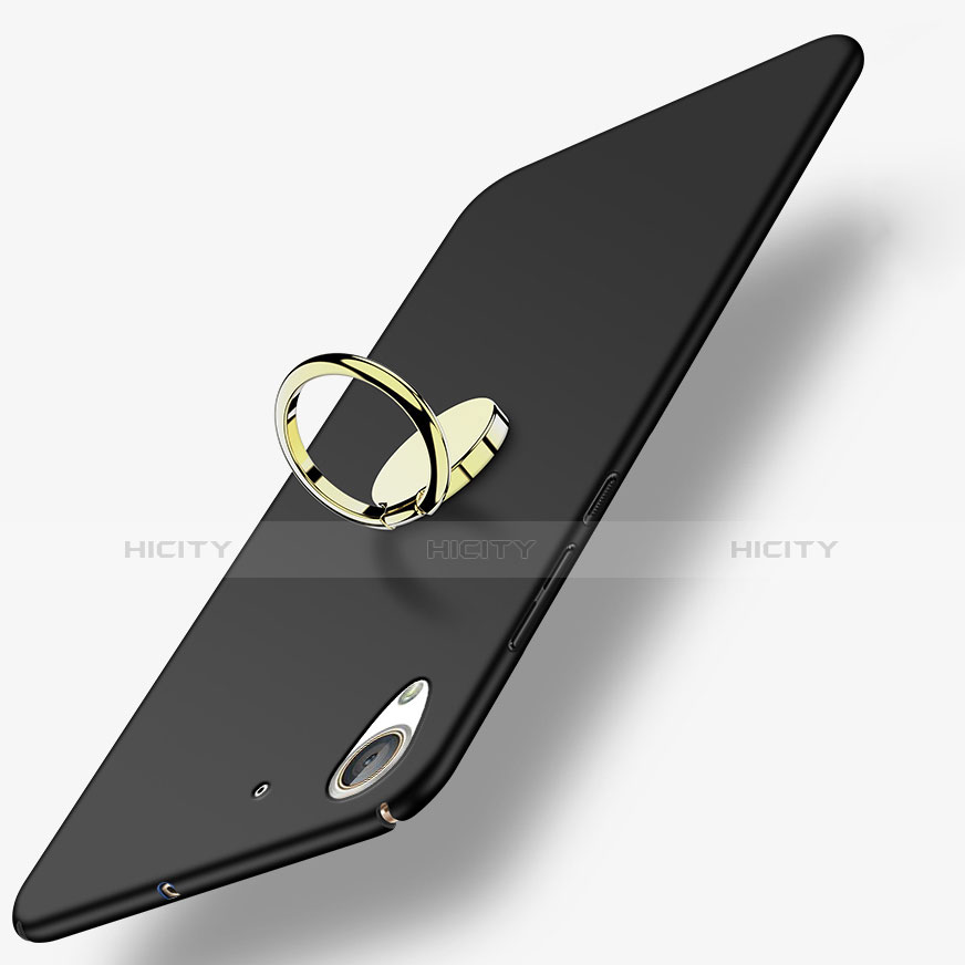 Huawei Honor 5A用ハードケース プラスチック 質感もマット アンド指輪 A03 ファーウェイ ブラック