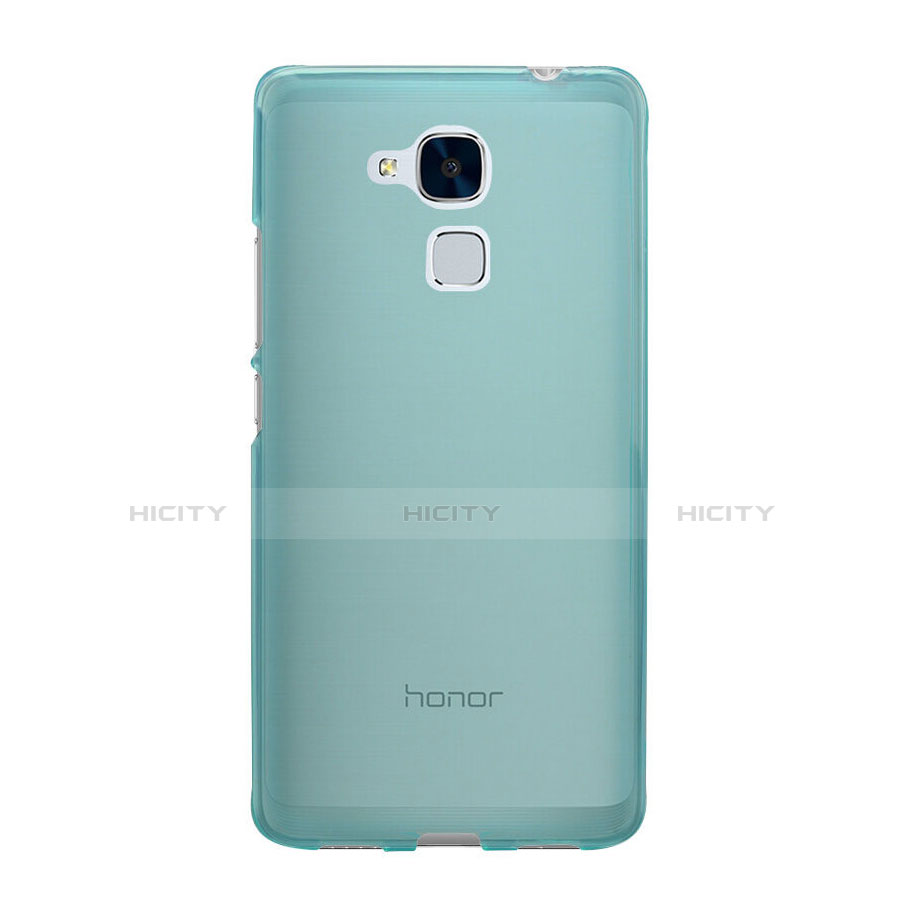 Huawei Honor 5C用極薄ソフトケース シリコンケース 耐衝撃 全面保護 クリア透明 ファーウェイ ネイビー