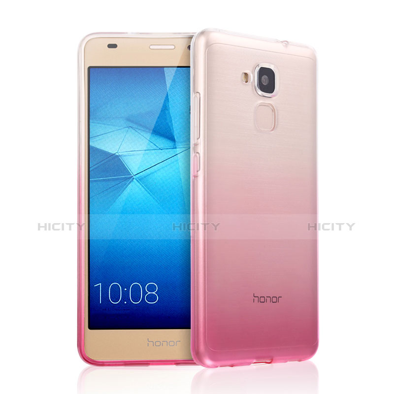 Huawei Honor 5C用極薄ソフトケース グラデーション 勾配色 クリア透明 ファーウェイ ピンク