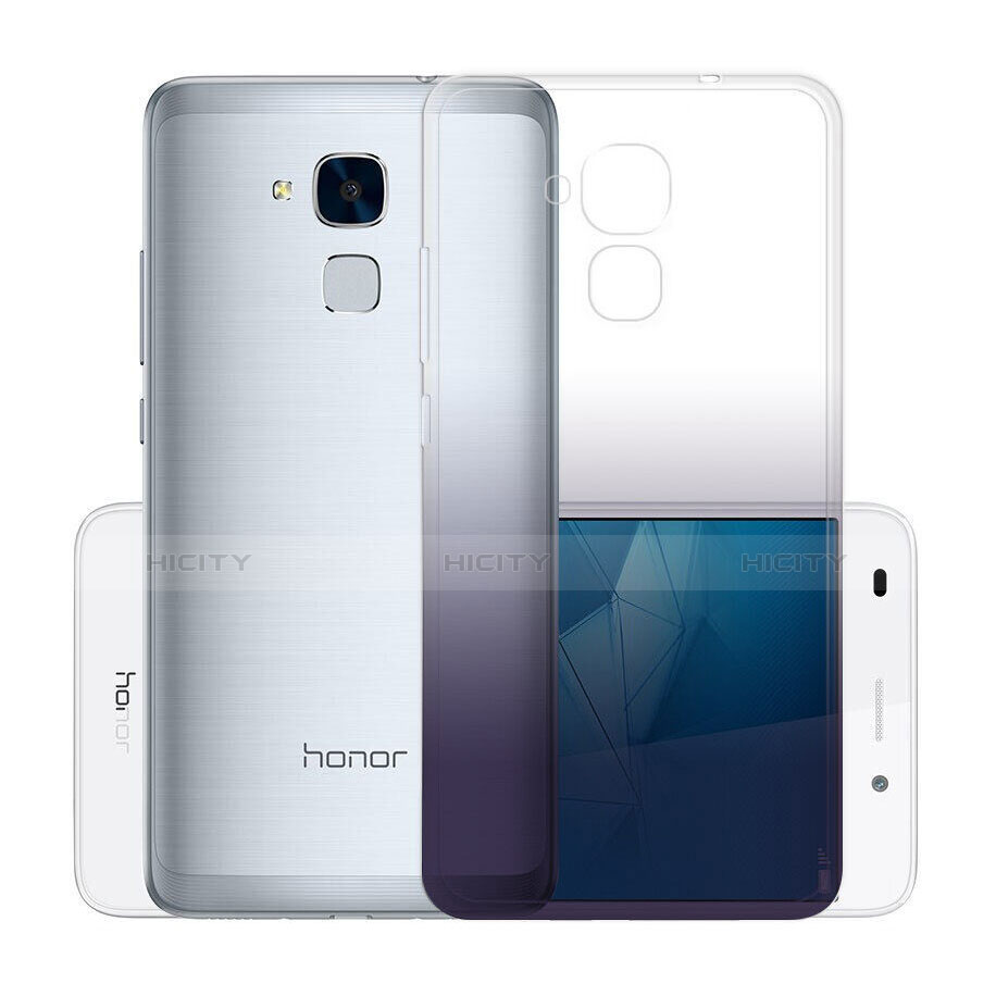 Huawei Honor 5C用極薄ソフトケース グラデーション 勾配色 クリア透明 ファーウェイ ブラック