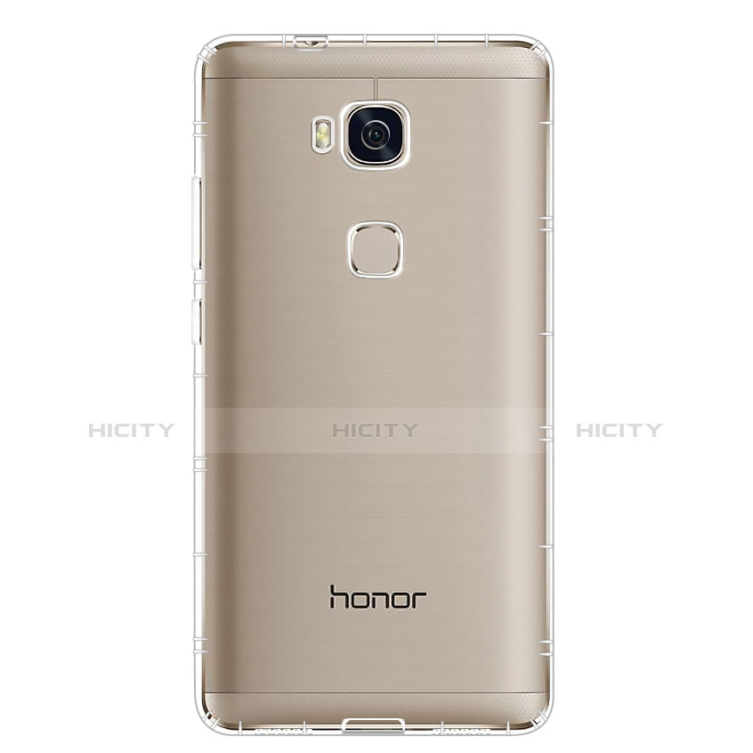 Huawei Honor 5X用極薄ソフトケース シリコンケース 耐衝撃 全面保護 クリア透明 T02 ファーウェイ クリア