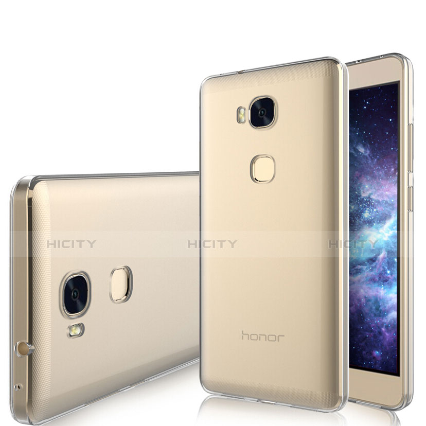 Huawei Honor 5X用極薄ソフトケース シリコンケース 耐衝撃 全面保護 クリア透明 T03 ファーウェイ クリア