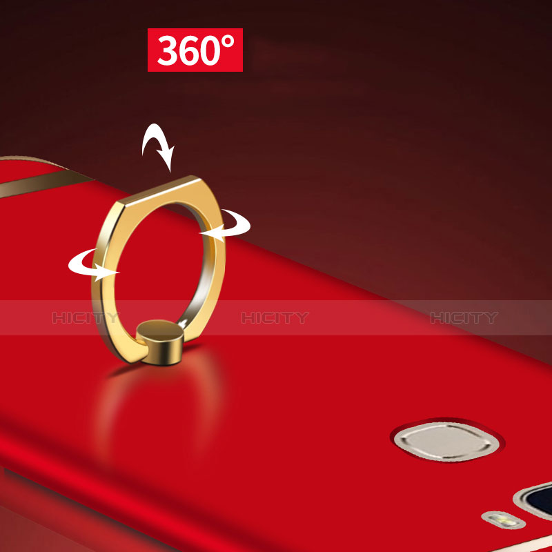 Huawei Honor 5X用ケース 高級感 手触り良い メタル兼プラスチック バンパー アンド指輪 亦 ひも ファーウェイ 