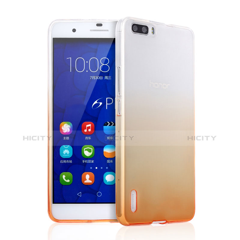 Huawei Honor 6 Plus用極薄ソフトケース グラデーション 勾配色 クリア透明 ファーウェイ イエロー