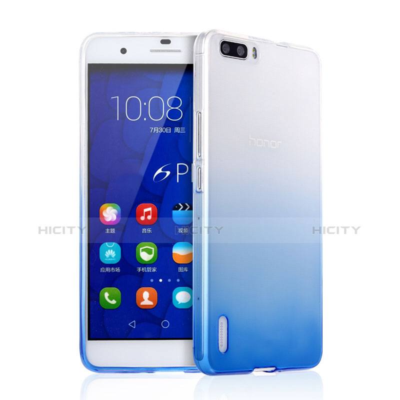 Huawei Honor 6 Plus用極薄ソフトケース グラデーション 勾配色 クリア透明 ファーウェイ ネイビー