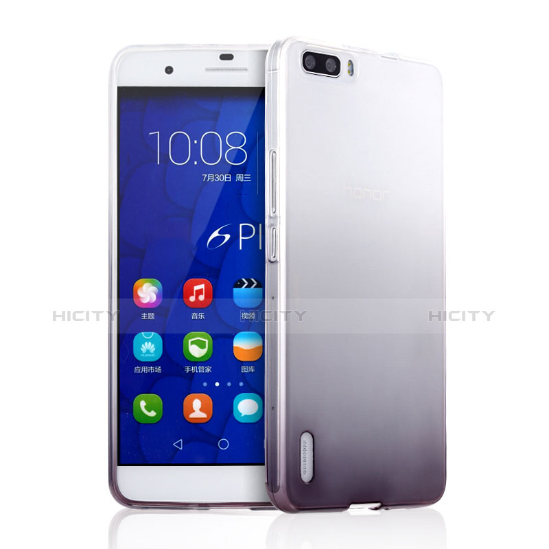 Huawei Honor 6 Plus用極薄ソフトケース グラデーション 勾配色 クリア透明 ファーウェイ グレー