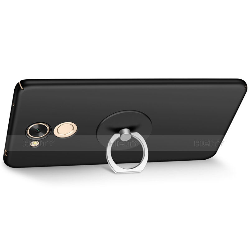 Huawei Honor 6A用ハードケース プラスチック 質感もマット アンド指輪 ファーウェイ ブラック