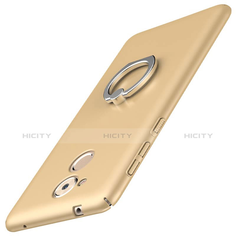 Huawei Honor 6C用ハードケース プラスチック 質感もマット アンド指輪 A01 ファーウェイ ゴールド