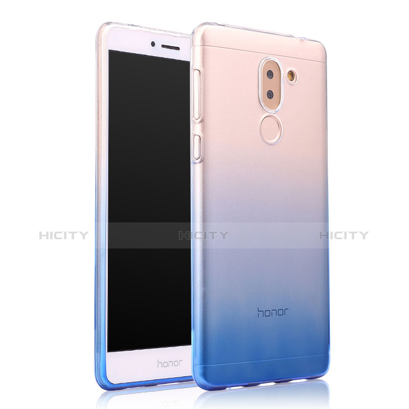 Huawei Honor 6X用極薄ソフトケース グラデーション 勾配色 クリア透明 ファーウェイ ネイビー