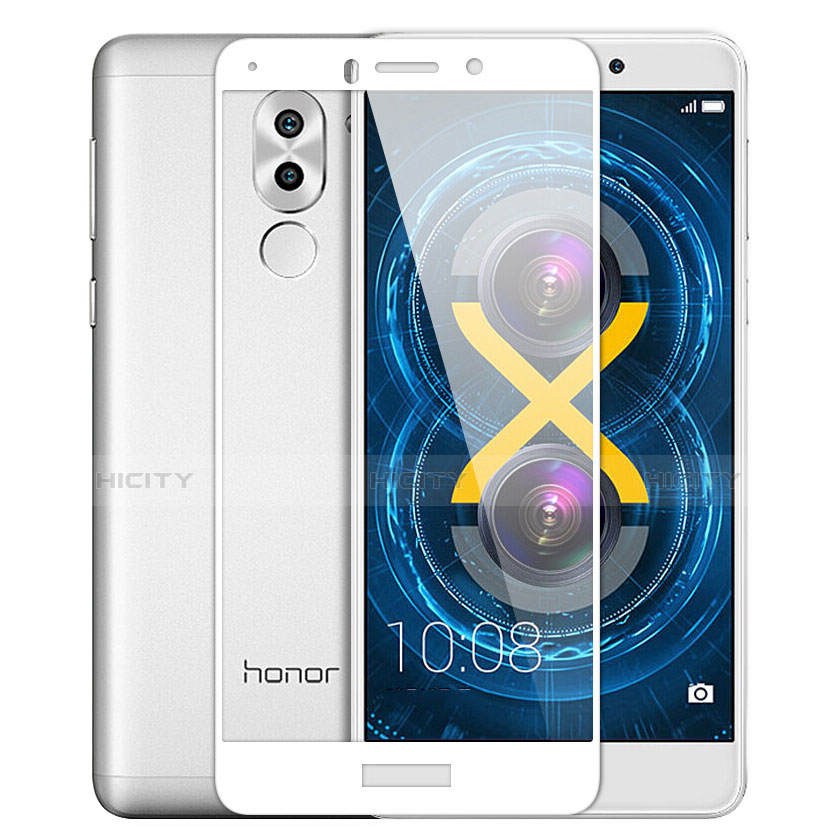 Huawei Honor 6X用強化ガラス フル液晶保護フィルム F04 ファーウェイ ホワイト