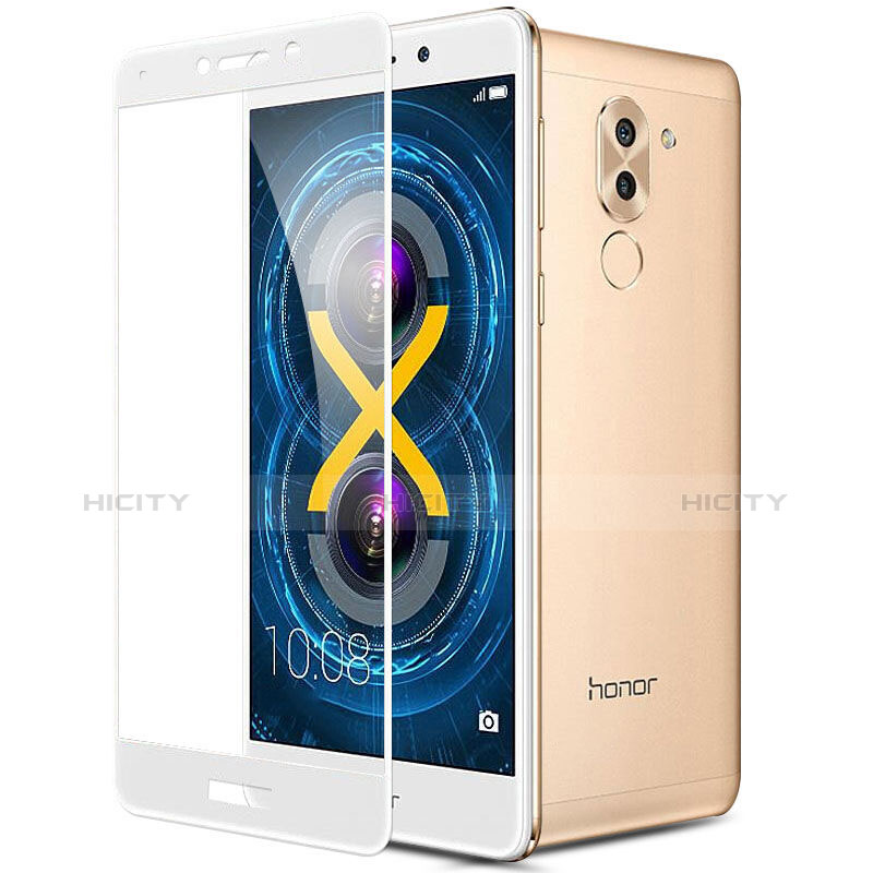 Huawei Honor 6X用強化ガラス フル液晶保護フィルム ファーウェイ ホワイト