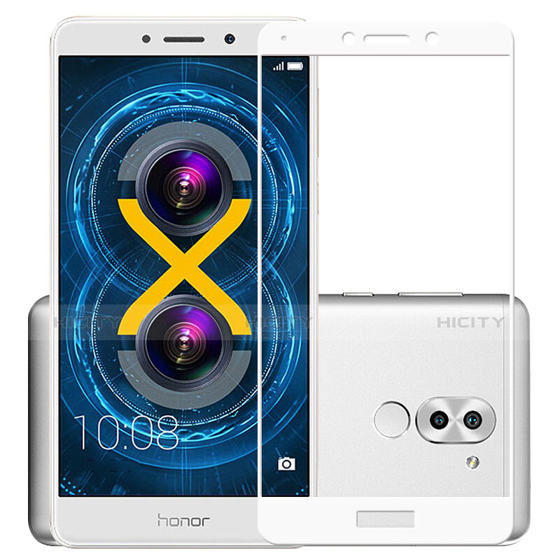 Huawei Honor 6X用強化ガラス フル液晶保護フィルム F01 ファーウェイ ホワイト