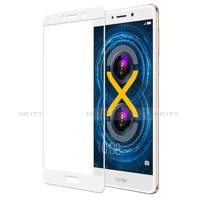 Huawei Honor 6X用強化ガラス フル液晶保護フィルム F01 ファーウェイ ホワイト