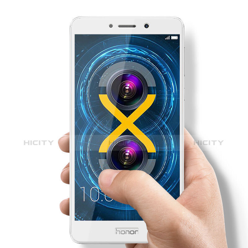 Huawei Honor 6X用強化ガラス フル液晶保護フィルム F02 ファーウェイ ホワイト