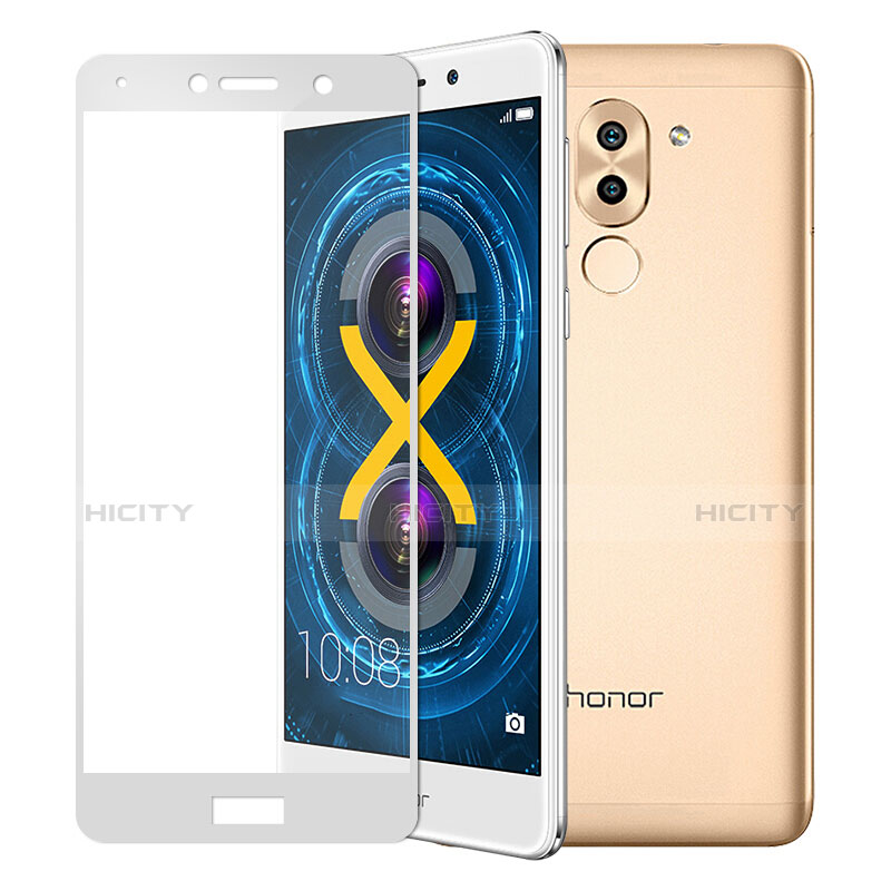 Huawei Honor 6X用強化ガラス フル液晶保護フィルム F02 ファーウェイ ホワイト