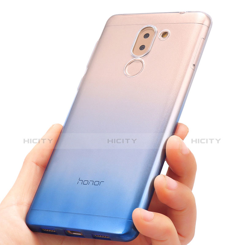 Huawei Honor 6X Pro用極薄ソフトケース グラデーション 勾配色 クリア透明 ファーウェイ ネイビー