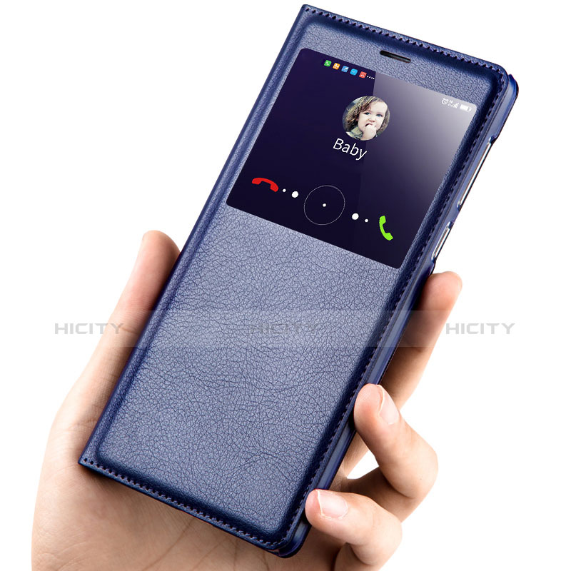 Huawei Honor 6X Pro用手帳型 レザーケース スタンド L01 ファーウェイ ネイビー