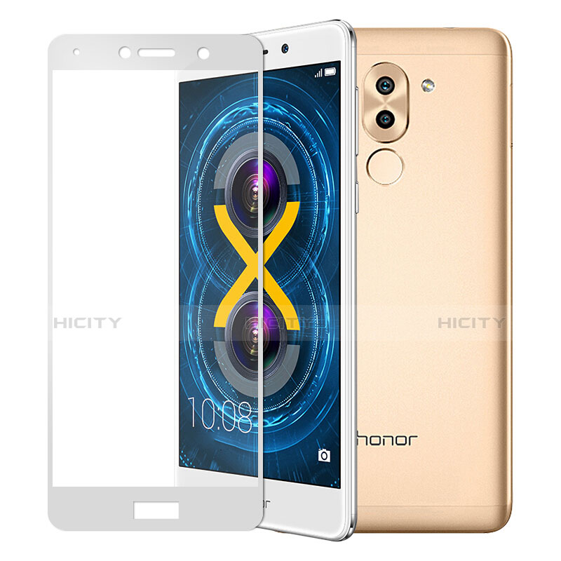 Huawei Honor 6X Pro用強化ガラス フル液晶保護フィルム F02 ファーウェイ ホワイト