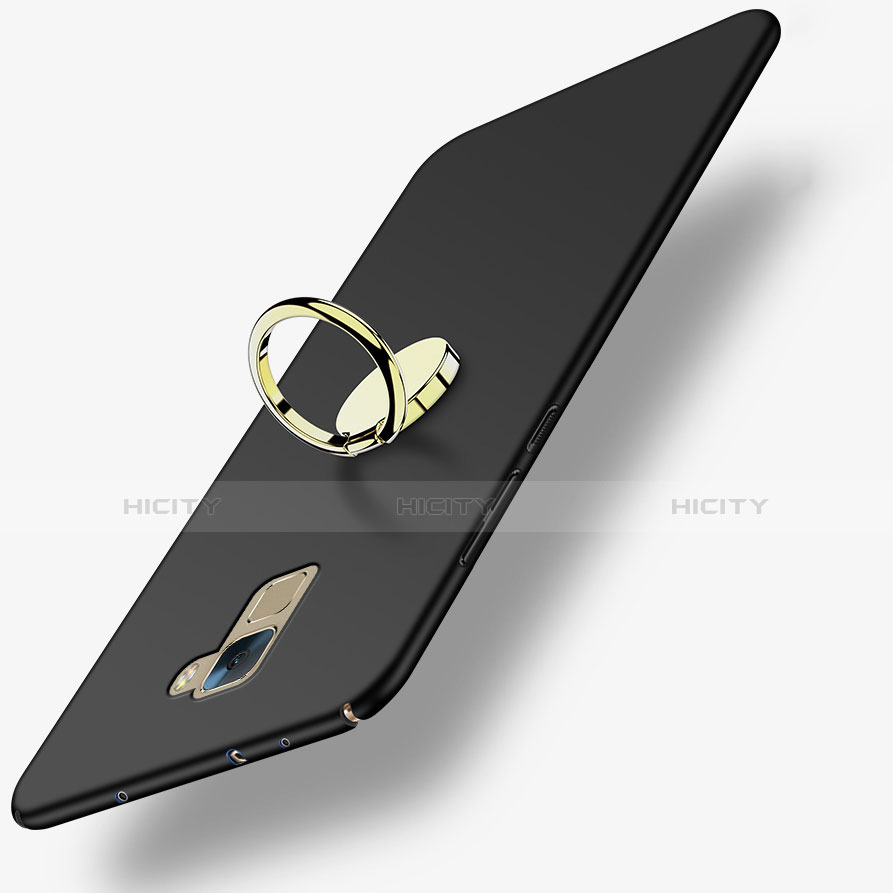 Huawei Honor 7用ハードケース プラスチック 質感もマット アンド指輪 A03 ファーウェイ ブラック