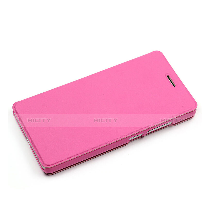 Huawei Honor 7 Dual SIM用手帳型 レザーケース スタンド ファーウェイ ピンク