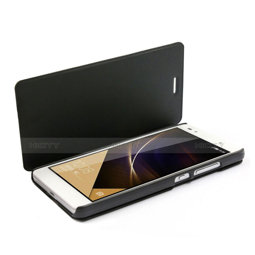 Huawei Honor 7 Dual SIM用手帳型 レザーケース スタンド ファーウェイ ブラック