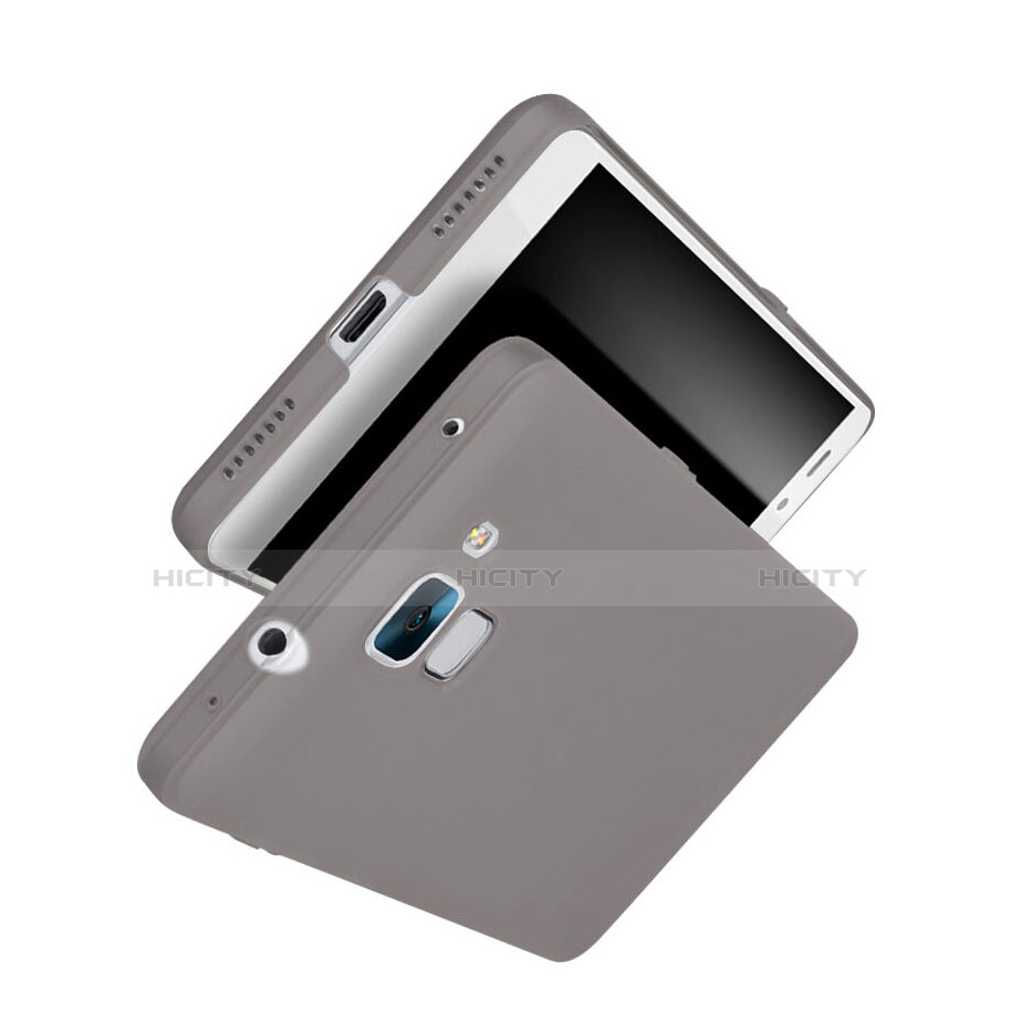Huawei Honor 7 Dual SIM用極薄ソフトケース シリコンケース 耐衝撃 全面保護 クリア透明 カバー ファーウェイ グレー