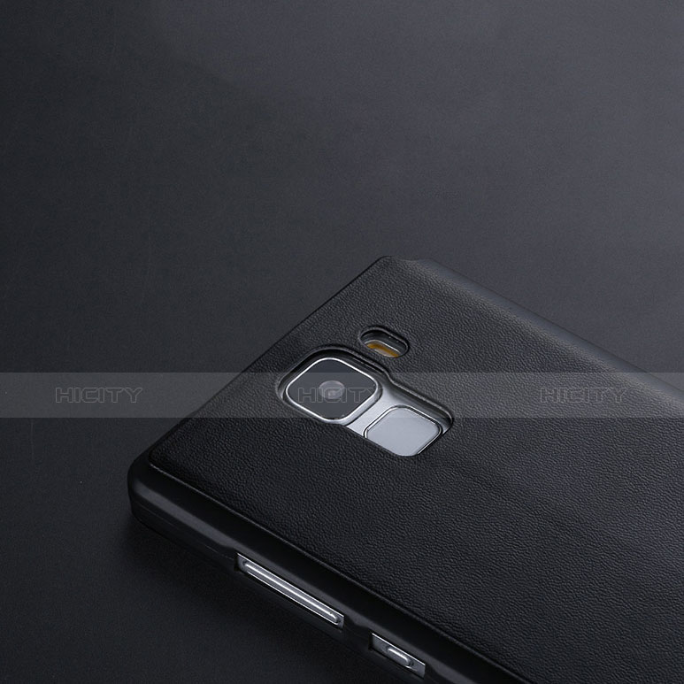 Huawei Honor 7 Dual SIM用手帳型 レザーケース スタンド L01 ファーウェイ ブラック