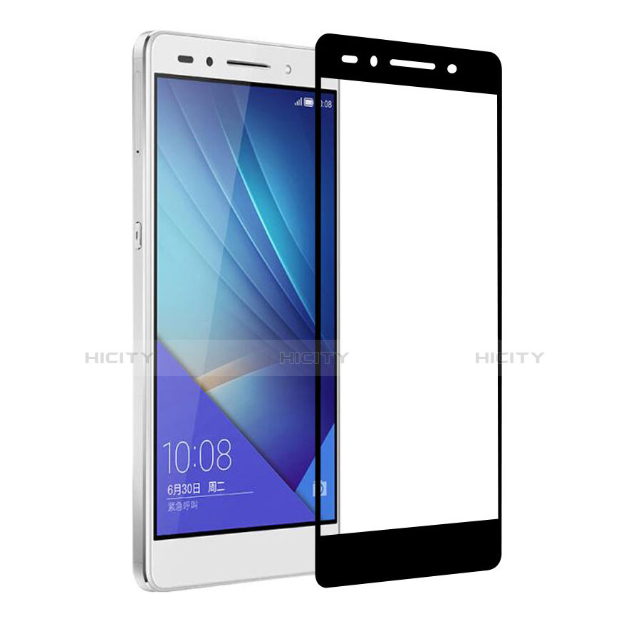 Huawei Honor 7 Dual SIM用強化ガラス フル液晶保護フィルム ファーウェイ ブラック