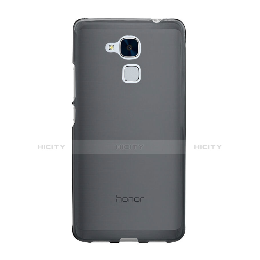 Huawei Honor 7 Lite用極薄ソフトケース シリコンケース 耐衝撃 全面保護 クリア透明 ファーウェイ グレー