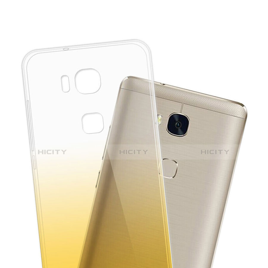 Huawei Honor 7 Lite用極薄ソフトケース グラデーション 勾配色 クリア透明 ファーウェイ イエロー
