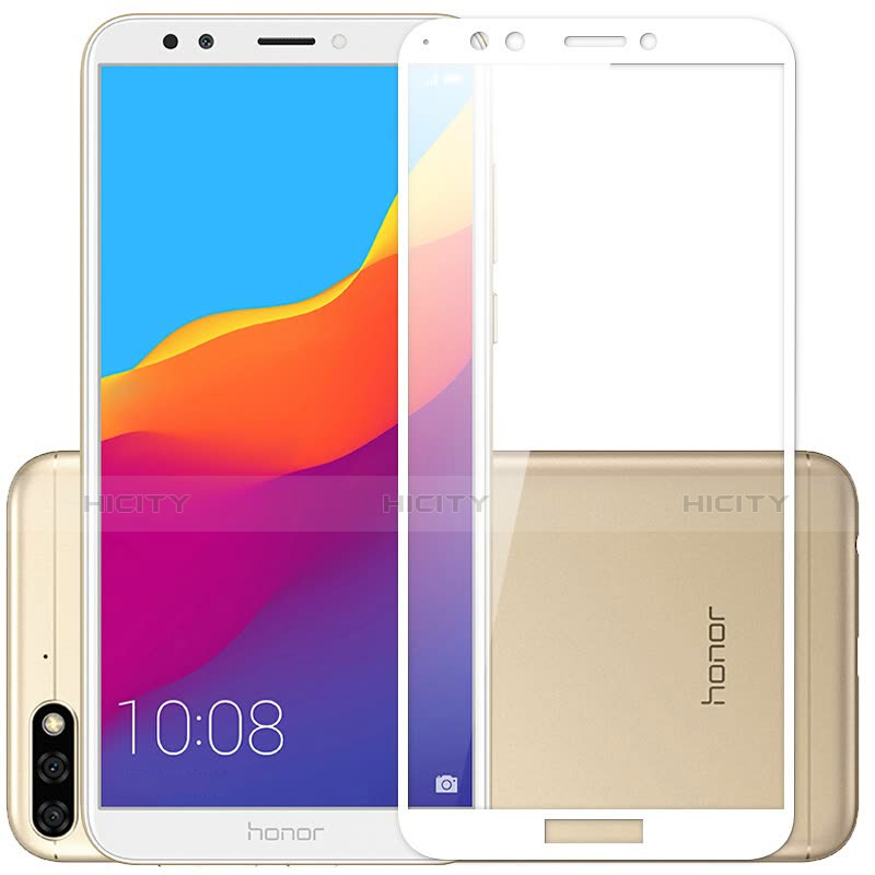 Huawei Honor 7C用強化ガラス フル液晶保護フィルム F05 ファーウェイ ホワイト