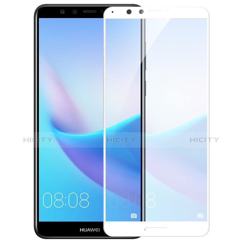 Huawei Honor 7C用強化ガラス フル液晶保護フィルム F06 ファーウェイ ホワイト