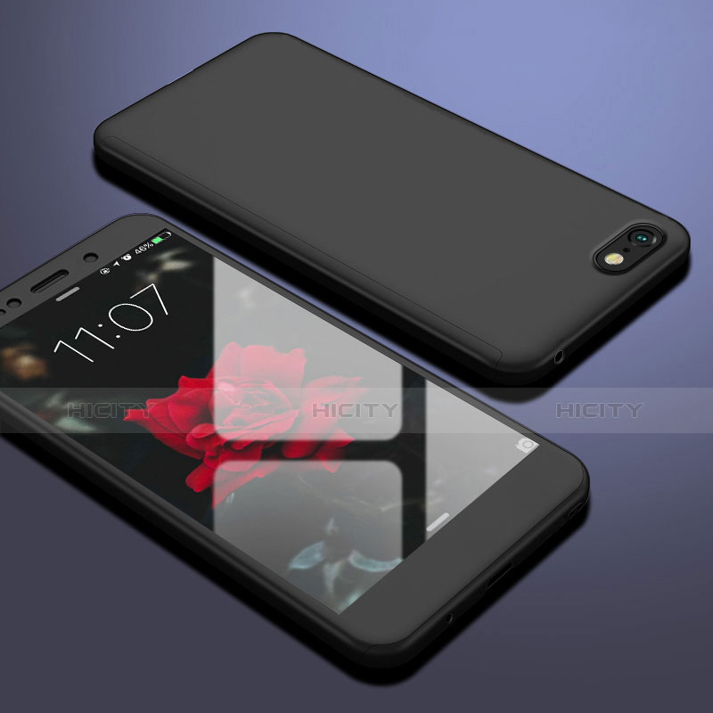 Huawei Honor 7S用ハードケース プラスチック 質感もマット 前面と背面 360度 フルカバー ファーウェイ ブラック