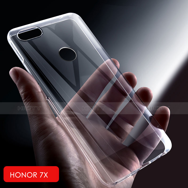Huawei Honor 7X用極薄ソフトケース シリコンケース 耐衝撃 全面保護 クリア透明 T02 ファーウェイ クリア