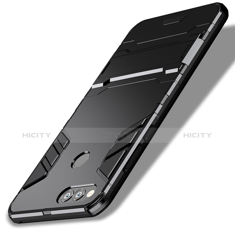 Huawei Honor 7X用ハイブリットバンパーケース スタンド プラスチック 兼シリコーン ファーウェイ ブラック