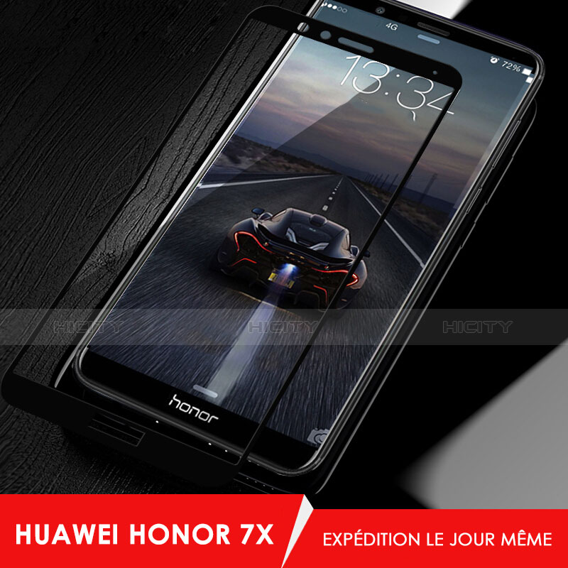 Huawei Honor 7X用強化ガラス フル液晶保護フィルム F02 ファーウェイ ブラック