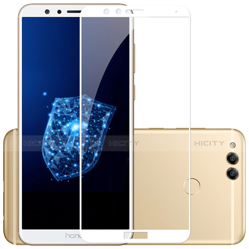 Huawei Honor 7X用強化ガラス フル液晶保護フィルム F03 ファーウェイ ホワイト