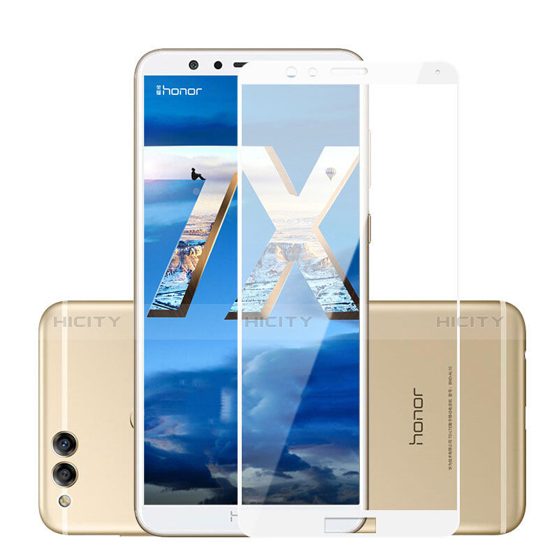 Huawei Honor 7X用強化ガラス フル液晶保護フィルム F04 ファーウェイ ホワイト