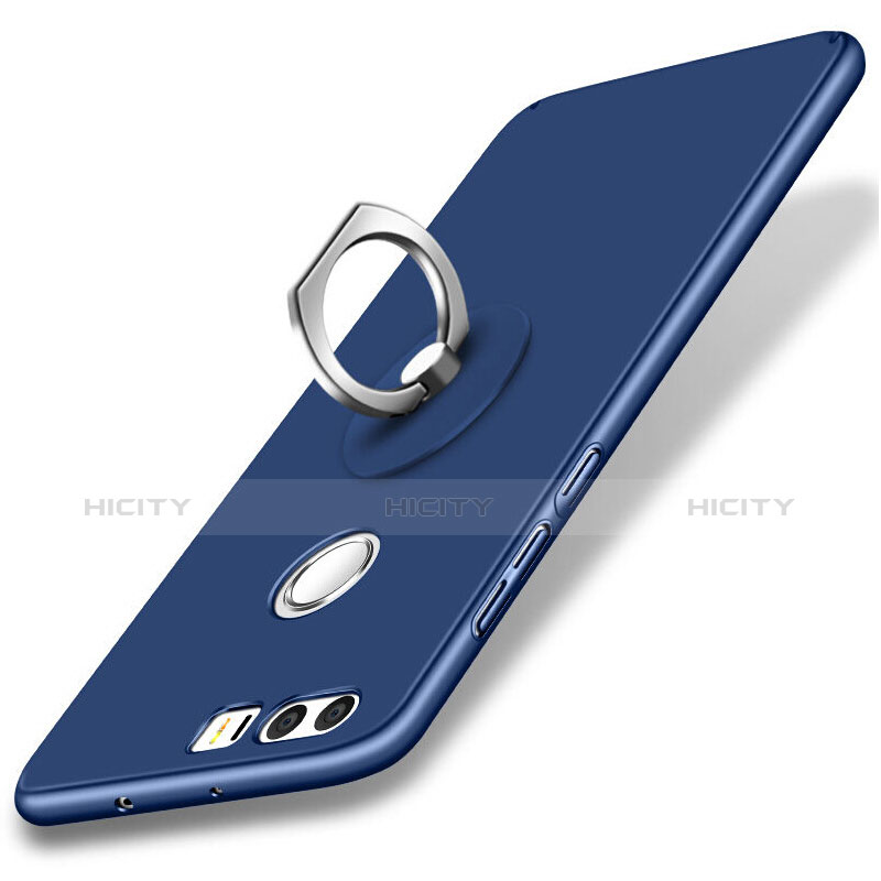 Huawei Honor 8用ハードケース プラスチック 質感もマット アンド指輪 ファーウェイ ネイビー