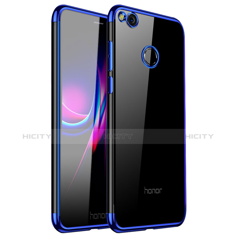 Huawei Honor 8 Lite用極薄ソフトケース シリコンケース 耐衝撃 全面保護 クリア透明 H01 ファーウェイ ネイビー