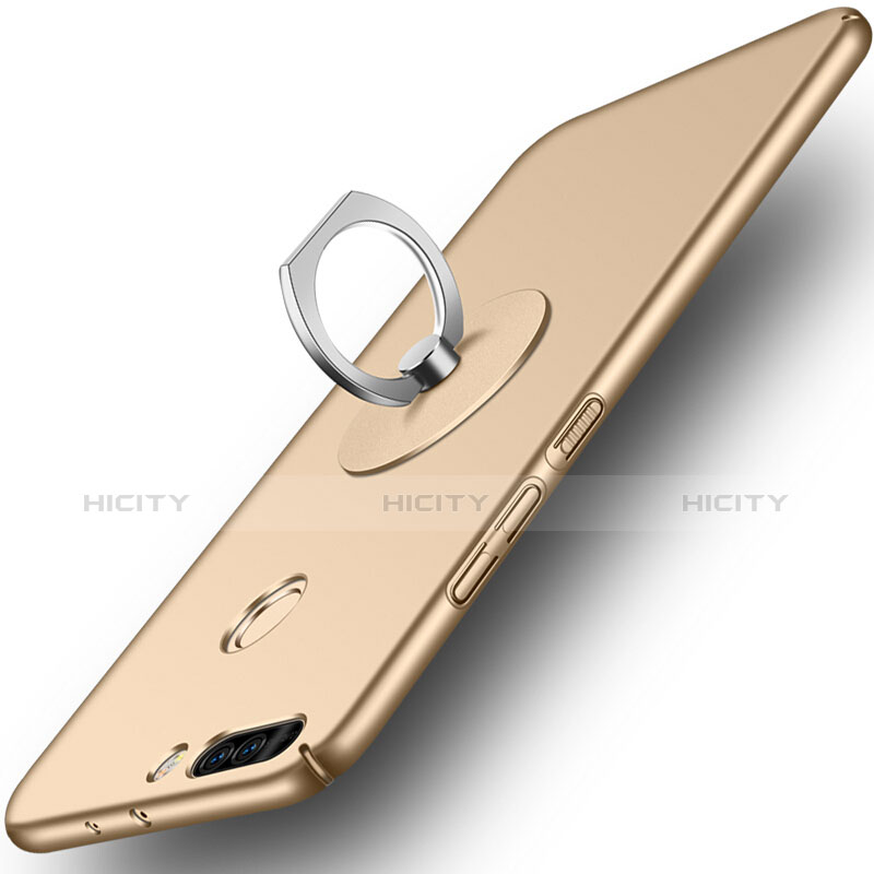 Huawei Honor 8 Pro用ハードケース プラスチック 質感もマット アンド指輪 ファーウェイ ゴールド