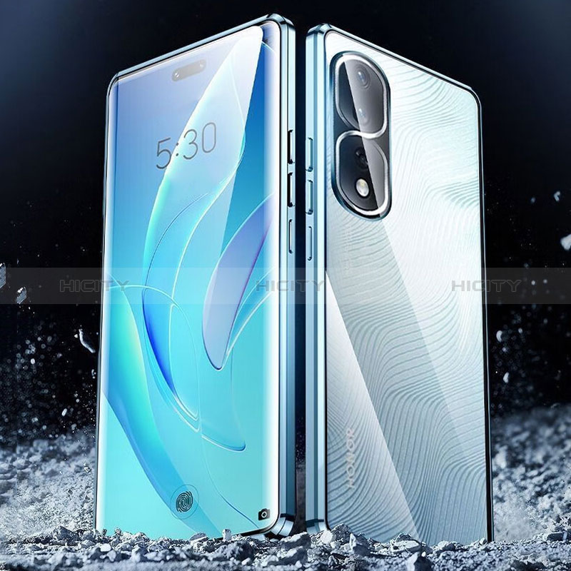 Huawei Honor 80 Pro 5G用ケース 高級感 手触り良い アルミメタル 製の金属製 360度 フルカバーバンパー 鏡面 カバー ファーウェイ 