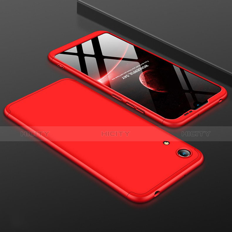 Huawei Honor 8A用ハードケース プラスチック 質感もマット 前面と背面 360度 フルカバー ファーウェイ レッド