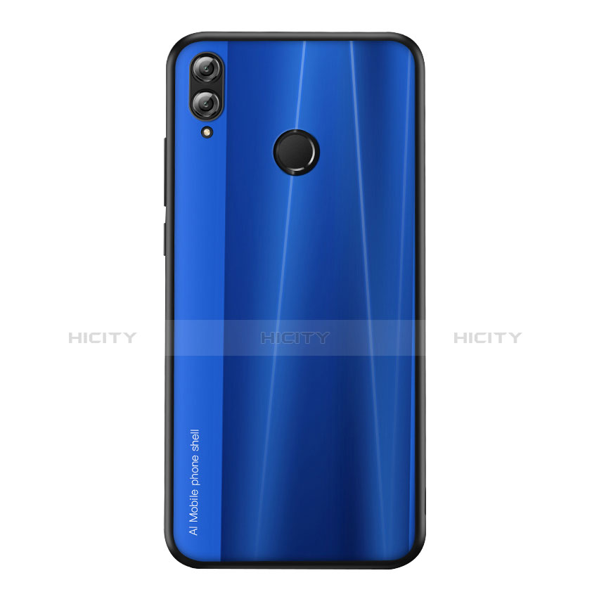 Huawei Honor 8X用シリコンケース ソフトタッチラバー ライン カバー ファーウェイ ネイビー