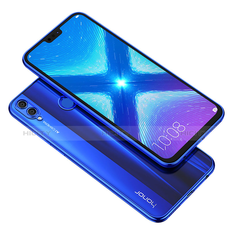 Huawei Honor 8X用極薄ソフトケース シリコンケース 耐衝撃 全面保護 クリア透明 T04 ファーウェイ ネイビー