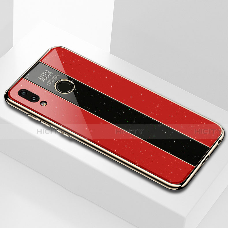 Huawei Honor 8X用ハイブリットバンパーケース プラスチック 鏡面 カバー ファーウェイ レッド